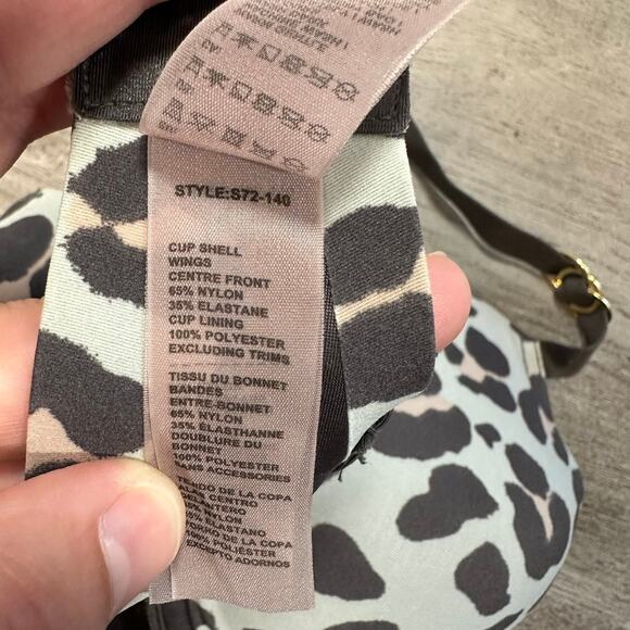 Stella McCartney Smooth Underwire Balconette Bra Leopard Print 34DD - Picture 4 of 5